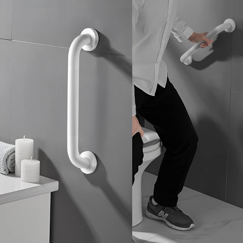 Rackickyer Shower Grab Bar, 2 Pack 16 Inch White Bathroom Grab Bar, 1.25" Diameter 304 Stainless Steel Anti-Slip Grab Bars for Bathtubs and Showers, Handicap Shower Grab Bar for Seniors Elderly - Image 5